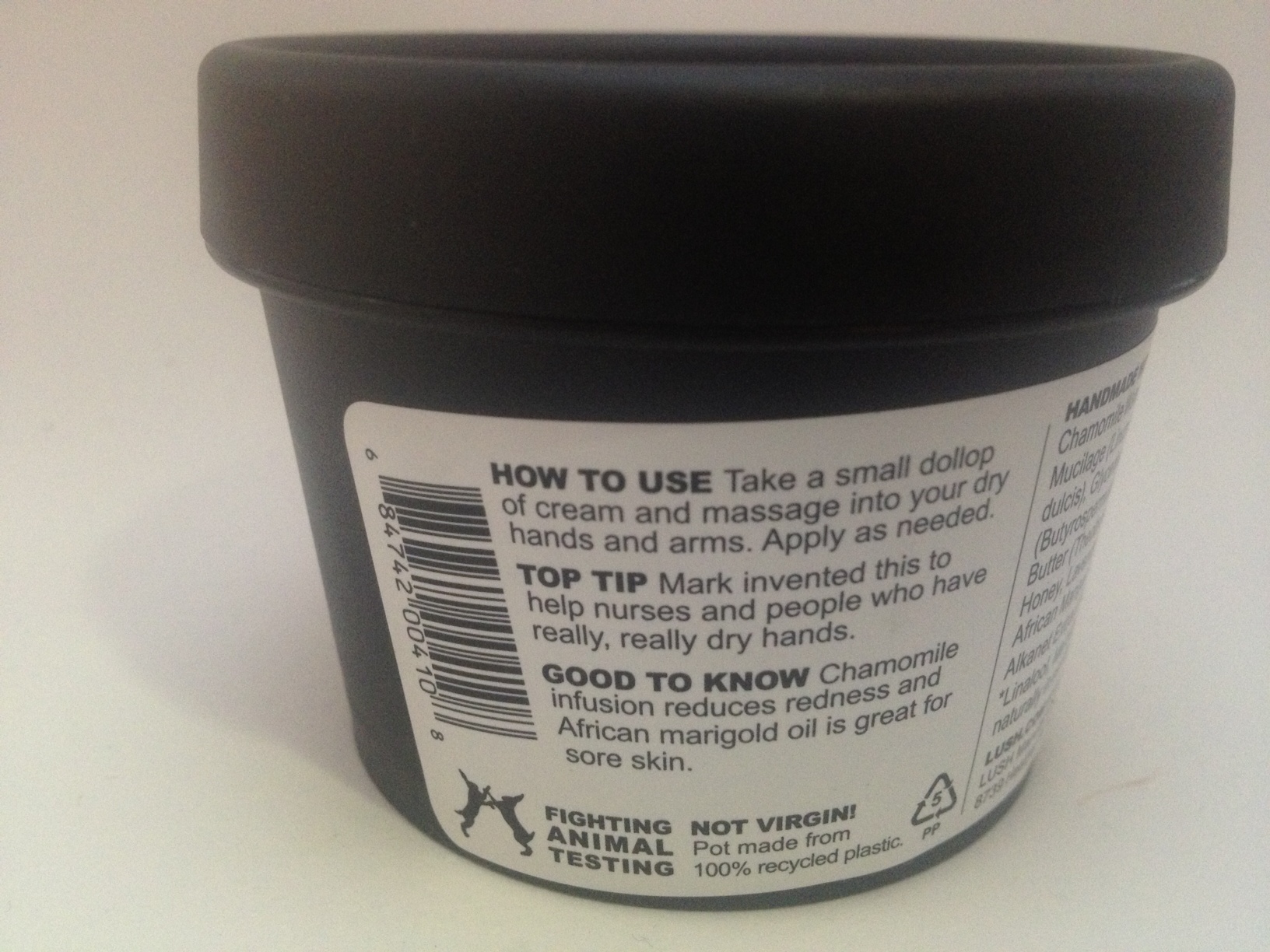 LUSH Cosmetics Helping Hands Directions